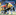 Football players tackling for the ball.