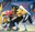 Football players tackling for the ball.